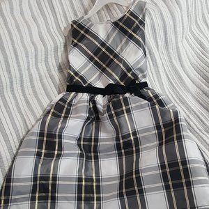 Lilt Black White Gray Tartan Plaid Christmas Holiday Dress 6